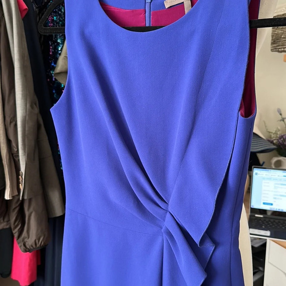 HALSTON HERITAGE Dress Ruched Ruffle Front Career Chic Office Siren Dress Size 2 - Picture 13 of 16